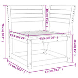 Garden Sofa Corner 73x73x78 cm Solid Wood Pine