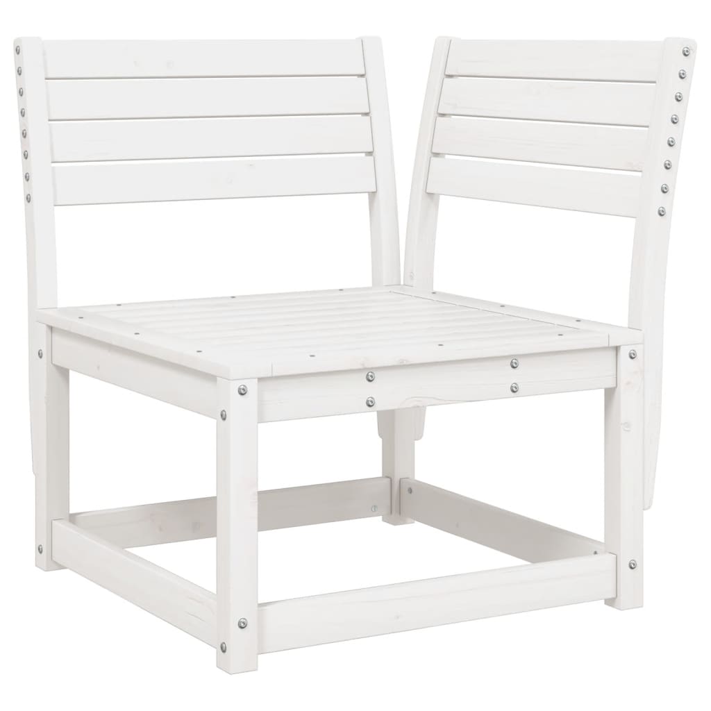 Garden Sofa Corner White 73x73x78 cm Solid Wood Pine