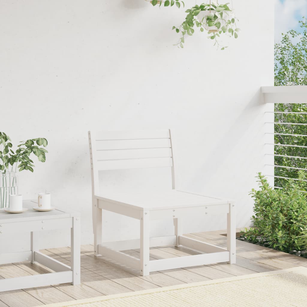 Garden Sofa White Solid Wood Pine