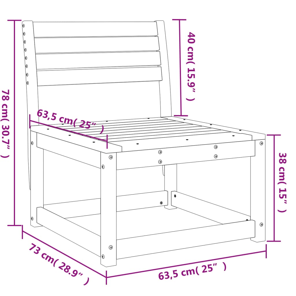 Garden Sofa White Solid Wood Pine