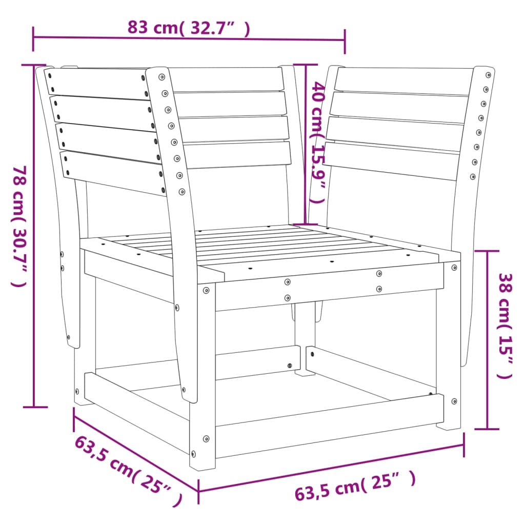 Garden Chair Solid Wood Pine