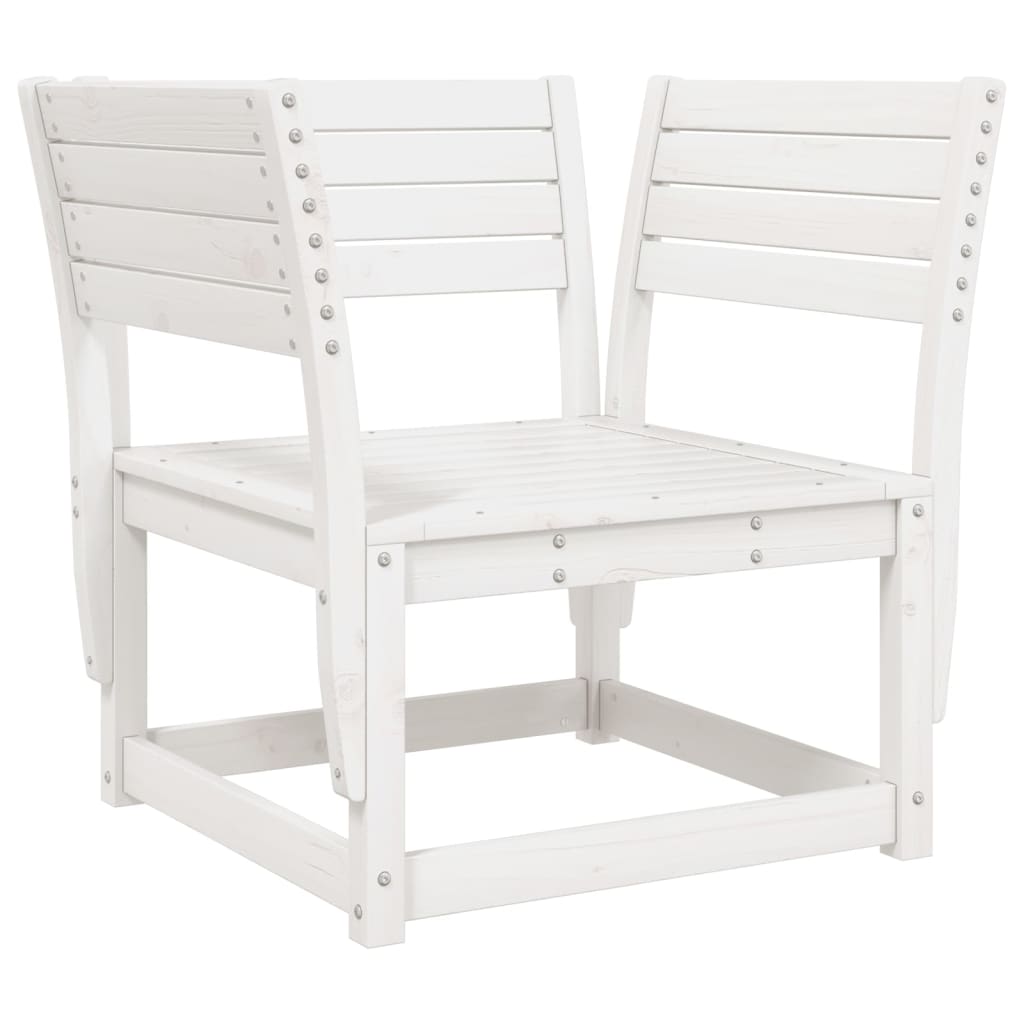 Garden Chair White Solid Wood Pine