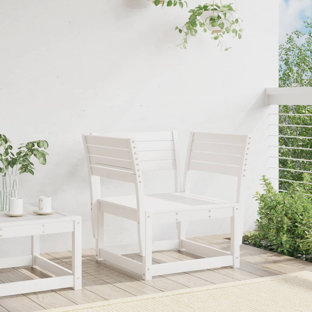 Garden Chair White Solid Wood Pine