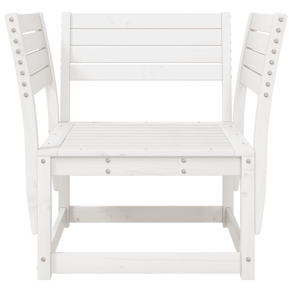 Garden Chair White Solid Wood Pine