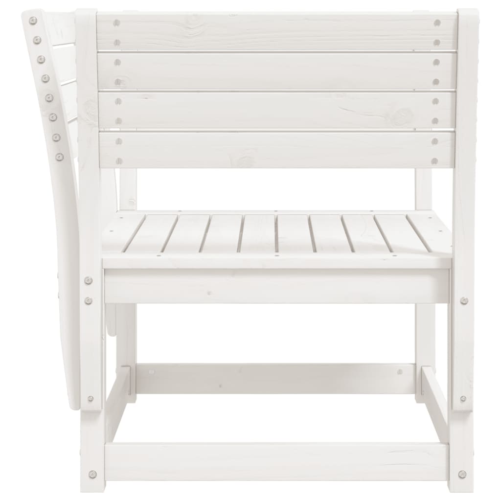 Garden Chair White Solid Wood Pine