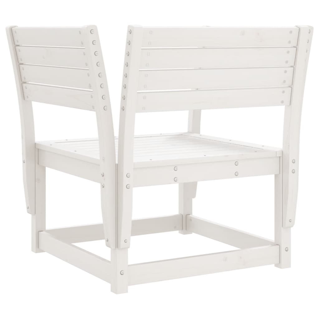 Garden Chair White Solid Wood Pine