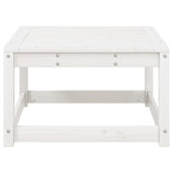 Garden Footstool White Solid Wood Pine