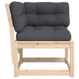 Garden Sofa Corner with Cushions 73x73x78 cm Solid Wood Pine