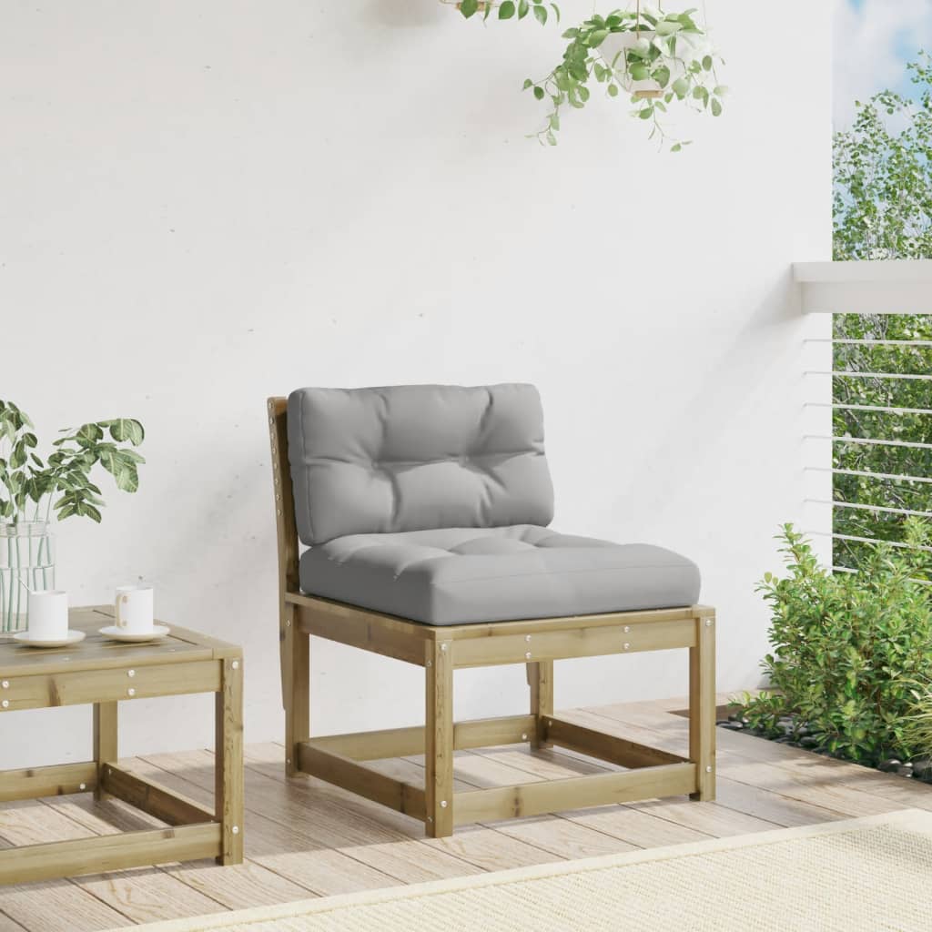 Garden Sofa with Cushions Impregnated Wood Pine