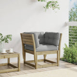 Garden Sofa Armrest with Cushions Impregnated Wood Pine