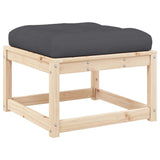 Garden Footstool with Cushions Solid Wood Pine