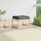 Garden Footstool with Cushions Solid Wood Pine
