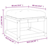 Garden Footstool with Cushions Solid Wood Pine