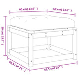Garden Footstool with Cushions White Solid Wood Pine