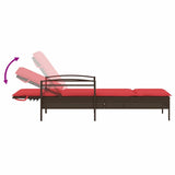 Sun lounger Reclining Brown 63 x 200 x 81cm Poly Rattan