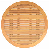 Garden Table with Acacia Wood Top Beige Ø110x71 cm Poly Rattan