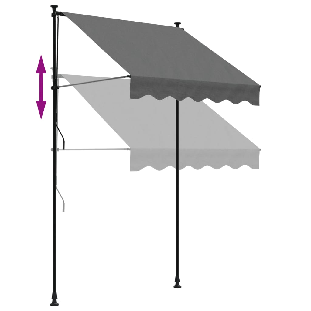 Retractable Awning Anthracite 150x150 cm Fabric and Steel