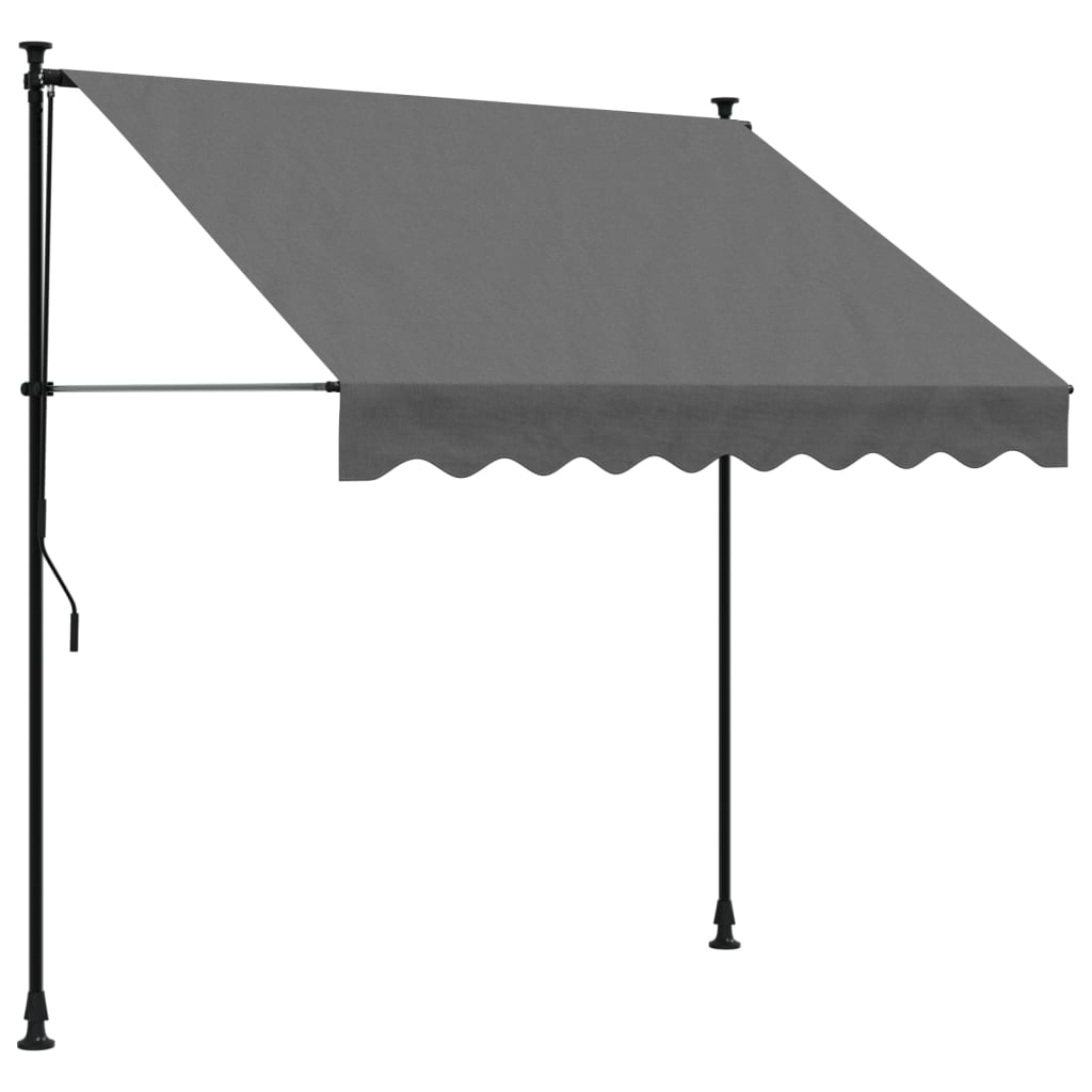 Retractable Awning Anthracite 200x150 cm Fabric and Steel