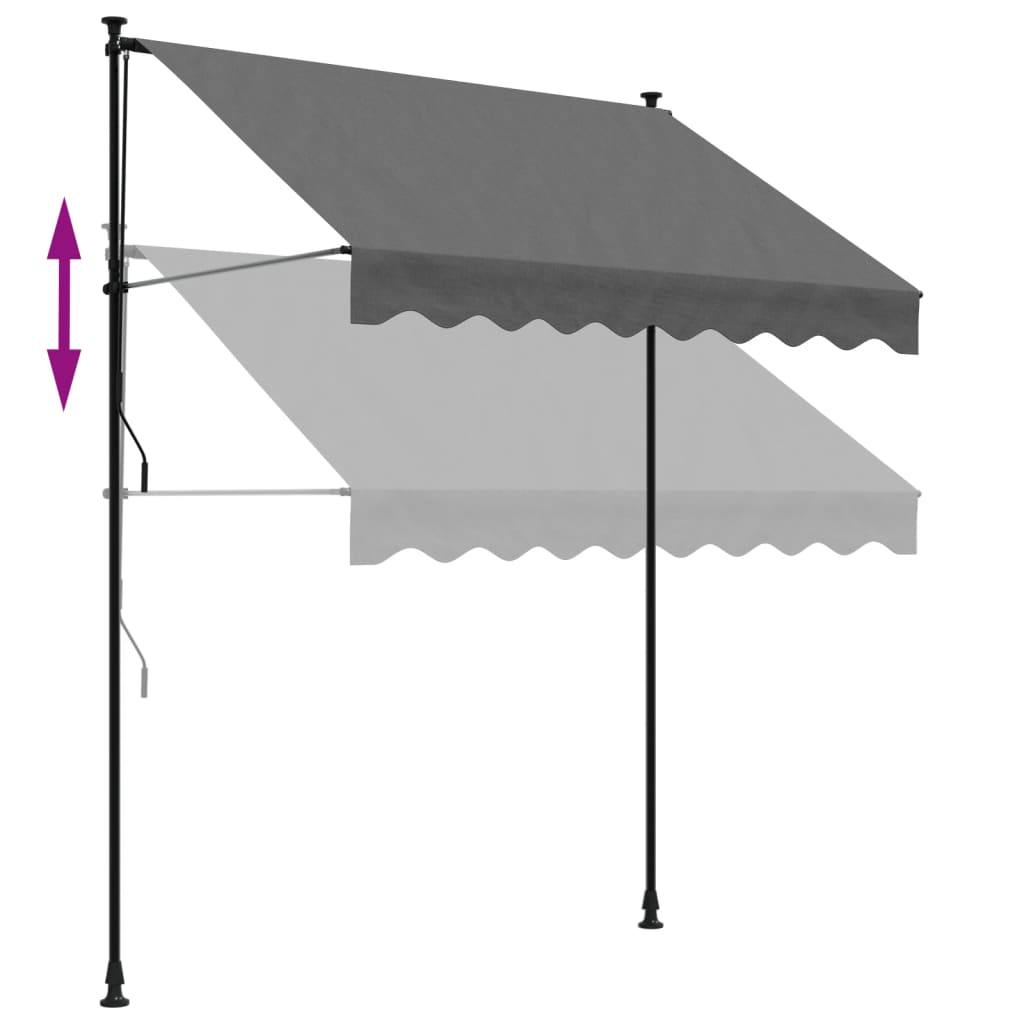 Retractable Awning Anthracite 200x150 cm Fabric and Steel