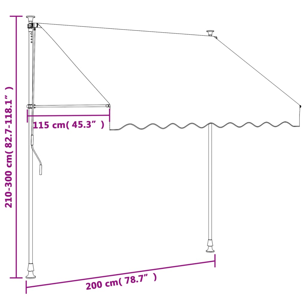 Retractable Awning Anthracite 200x150 cm Fabric and Steel