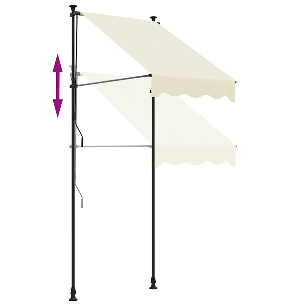 Retractable Awning Cream 100x150 cm Fabric and Steel