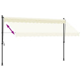 Retractable Awning Cream 350x150 cm Fabric and Steel