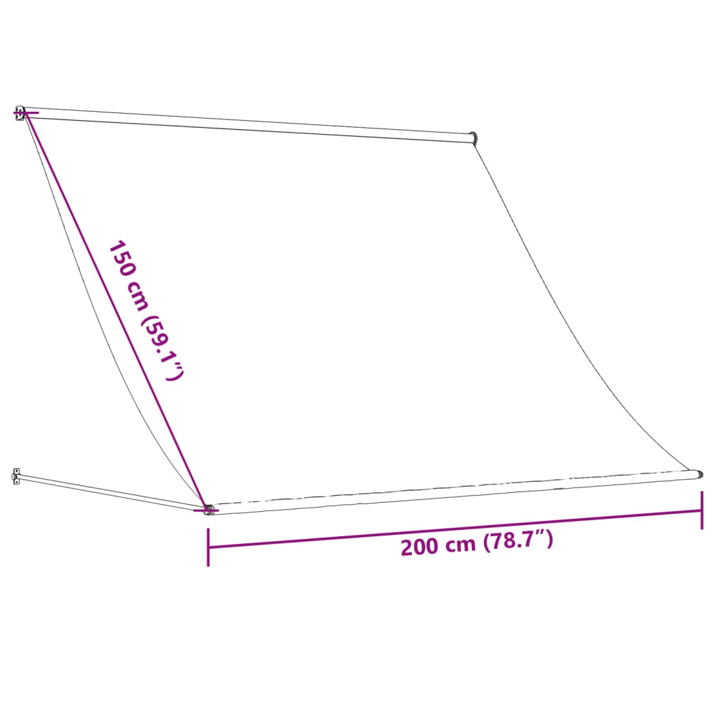 Retractable Awning Cream 200x150 cm Fabric and Steel