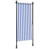 Outdoor Roller Blind Blue and White 100x270 cm Fabric&Steel