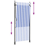 Outdoor Roller Blind Blue and White 100x270 cm Fabric&Steel