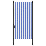 Outdoor Roller Blind Blue and White 120x270 cm Fabric&Steel