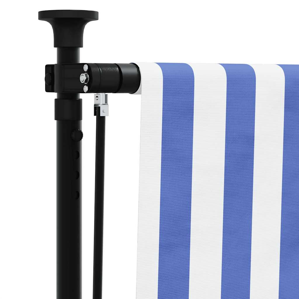 Outdoor Roller Blind Blue and White 120x270 cm Fabric&Steel