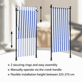 Outdoor Roller Blind Blue and White 120x270 cm Fabric&Steel
