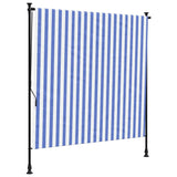 Outdoor Roller Blind Blue and White 150x270 cm Fabric&Steel