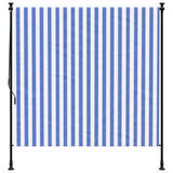 Outdoor Roller Blind Blue and White 150x270 cm Fabric&Steel