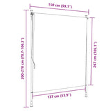 Outdoor Roller Blind Blue and White 150x270 cm Fabric&Steel