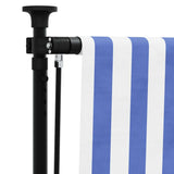 Outdoor Roller Blind Blue and White 200x270 cm Fabric&Steel