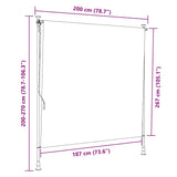 Outdoor Roller Blind Blue and White 200x270 cm Fabric&Steel