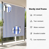 Outdoor Roller Blind Blue and White 200x270 cm Fabric&Steel