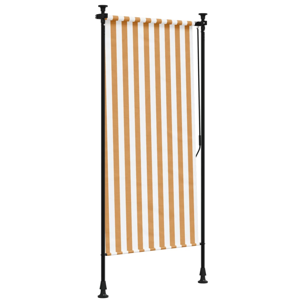 Outdoor Roller Blind Orange and White 100x270 cm Fabric&Steel