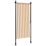Outdoor Roller Blind Orange and White 100x270 cm Fabric&Steel