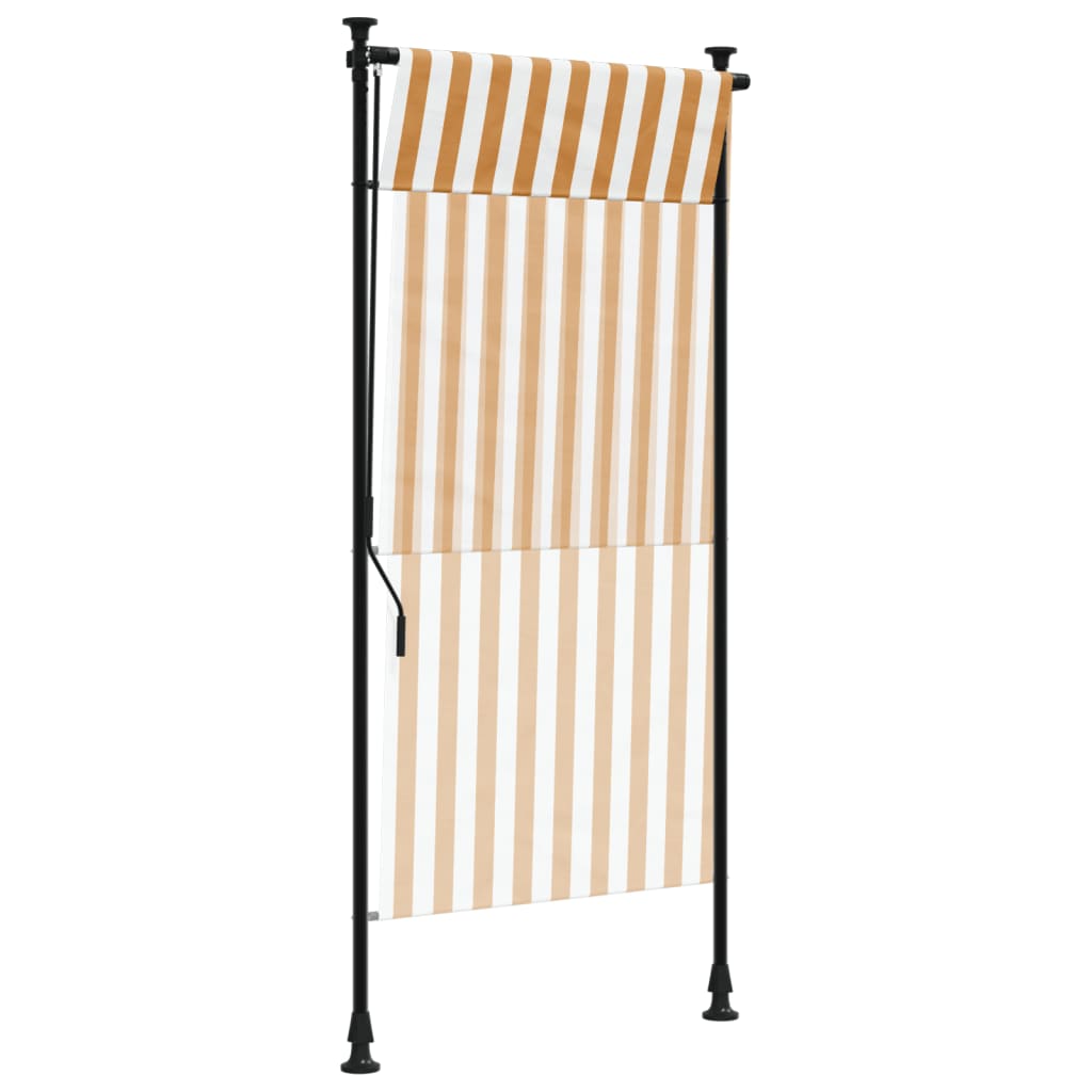 Outdoor Roller Blind Orange and White 100x270 cm Fabric&Steel