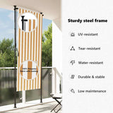Outdoor Roller Blind Orange and White 100x270 cm Fabric&Steel