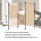 Outdoor Roller Blind Orange and White 100x270 cm Fabric&Steel