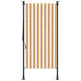 Outdoor Roller Blind Orange and White 120x270 cm Fabric&Steel