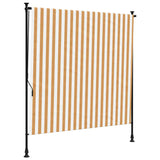 Outdoor Roller Blind Orange and White 150x270 cm Fabric&Steel