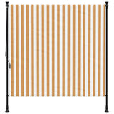 Outdoor Roller Blind Orange and White 150x270 cm Fabric&Steel