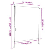 Outdoor Roller Blind Orange and White 150x270 cm Fabric&Steel
