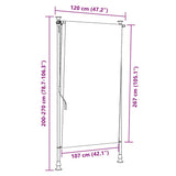 Outdoor Roller Blind Yellow and White 120x270 cm Fabric&Steel