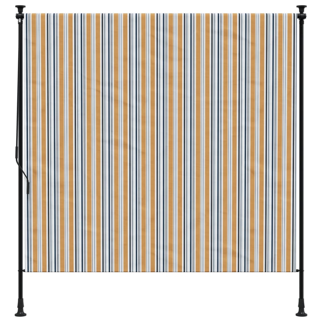 Outdoor Roller Blind Yellow and White 150x270 cm Fabric&Steel