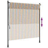 Outdoor Roller Blind Yellow and White 150x270 cm Fabric&Steel